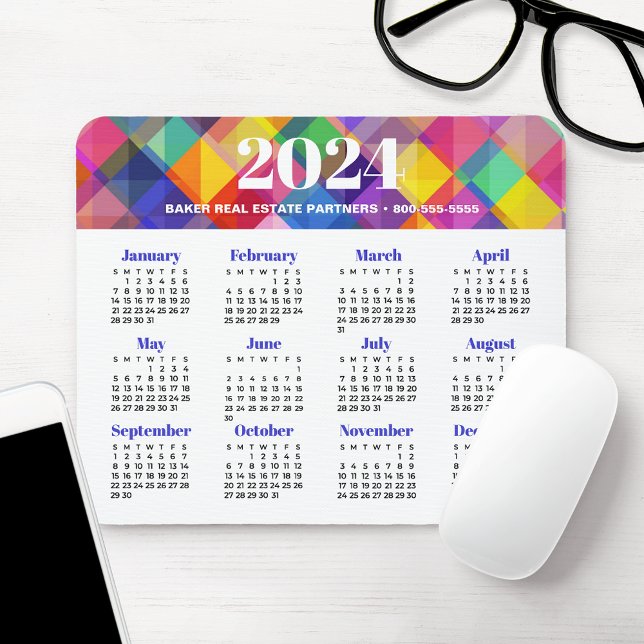 Mousepad Calendário de Negócios 2024 (Criador carregado)