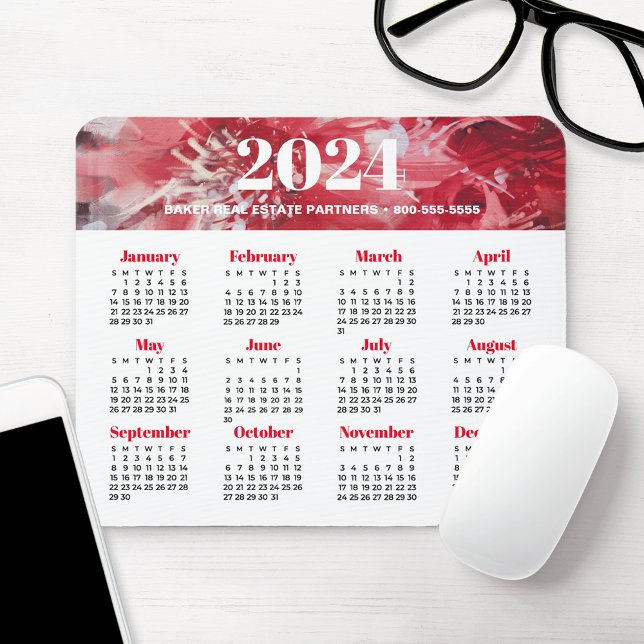 Mousepad Calendário de Negócios 2024 (Criador carregado)