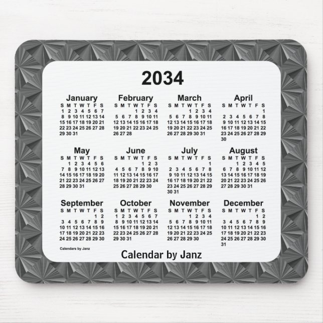 Mousepad Calendário de Ouros Negros 2034 por Janz (Frente)