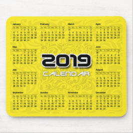 Mousepad Calendário de Pad do Mouse 2019