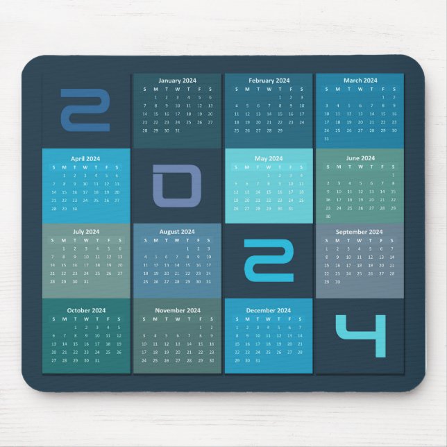 Mousepad Calendário de Pad do Mouse 2024 (Frente)