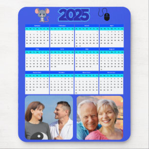 Mousepad Calendário de Retrato Personalizado 2 Fotografias