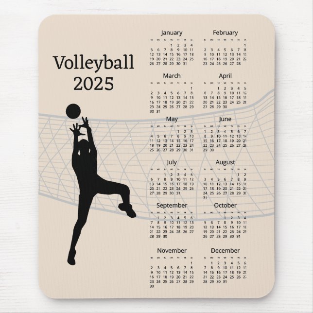 Mousepad Calendário de Voleibol 2025 (Frente)