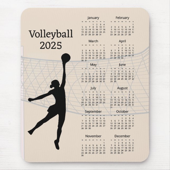Mousepad Calendário de Voleibol 2025 (Frente)