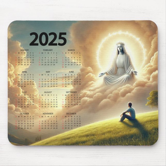 Mousepad Calendário Deus Observando Seu Filho 2025 (Frente)