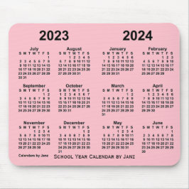 Mousepad Calendário do Ano Escolar 2023-2024 por Janz Pink