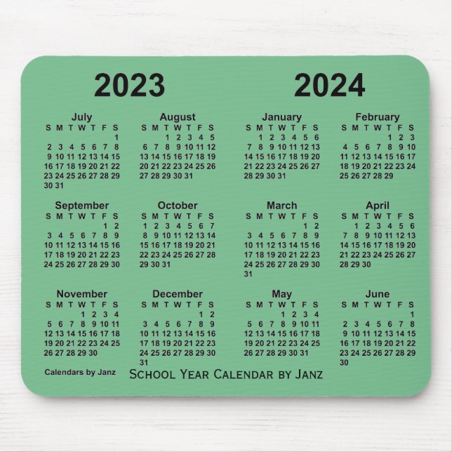 Mousepad Calendário do Ano Escolar 2023-2024 por Janz Sea G (Frente)