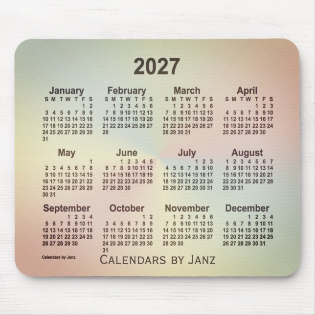 Mousepad Calendário do Arco-Íris San Telmo 2027 por Janz (Frente)