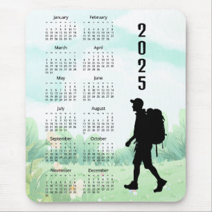 Mousepad Calendário do Design de Backpacking 2025
