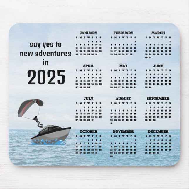 Mousepad Calendário do Design de Paraseamento 2025 (Frente)