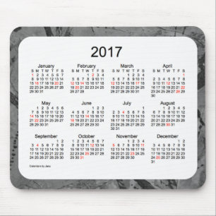 Mousepad Calendário do feriado da arte 2017 preta pelo