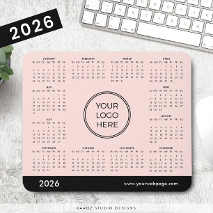 Mousepad Calendário do logotipo comercial da Rosa claro 202