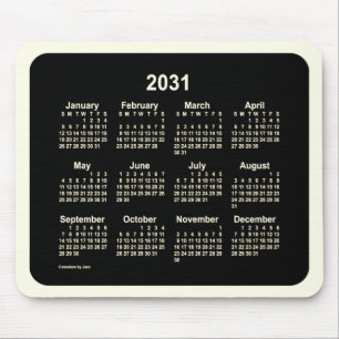 Mousepad Calendário do Neon Sepia de 2031 por Janz Dois To