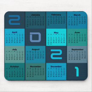 Mousepad Calendário do Pad do Mouse 2021