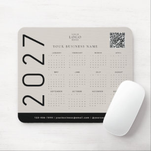 Mousepad Calendário Empresarial Logotipo Corporativo Preto