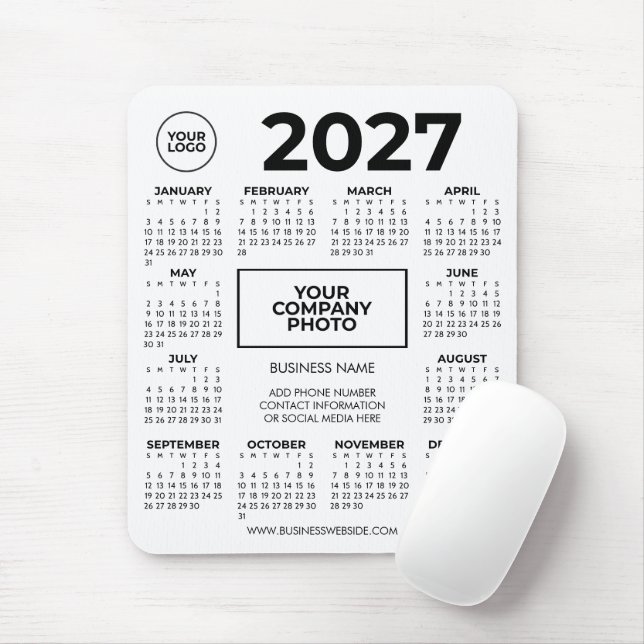 Mousepad Calendário Empresarial Personalizado 2027 (Com mouse)