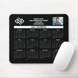 Mousepad Calendário Empresarial Personalizado 2027 Preto Br