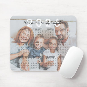 Mousepad Calendário Familiar de Foto Personalizada 2026