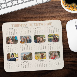 Mousepad Calendário Fotográfico 2025 Ano de Cheio Beige Mou