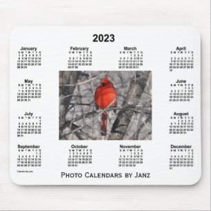 Mousepad Calendário fotográfico em formato de cardeal 202