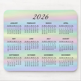 Mousepad Calendário Holográfico do Arco-Íris 2026