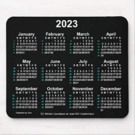 Mousepad Calendário ISO 2023 Neon White 52 Semanas por Janz