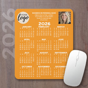 Mousepad Calendário - logotipo, foto, contato comercial - l