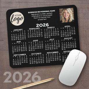 Mousepad Calendário - logotipo, foto, contato comercial - p