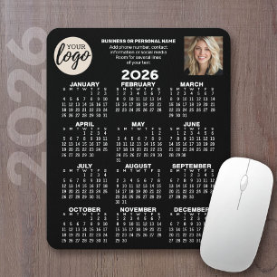 Mousepad Calendário - logotipo, foto, contato comercial - p