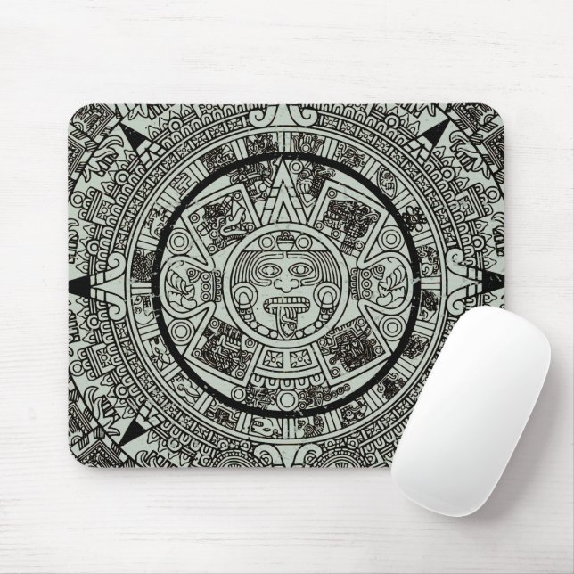 Mousepad Calendário maia 1 do Aztec Sun Stone do México (Com mouse)