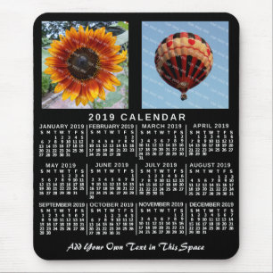 Mousepad Calendário Mensal 2019 Fotos Personalizadas 2