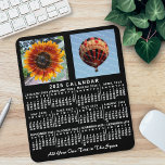 Mousepad Calendário Mensal 2025 Anos Preto Personalizado 2<br><div class="desc">Este mousepad / mousemat do calendário mensal personalizado com 2 fotos e texto personalizado em 2025 mostra os dias da semana para cada mês em branco clássico e com aparência profissional em um fundo preto. Este é um simples e ousado painel de calendários anuais para ajudá-lo a conquistar o novo...</div>
