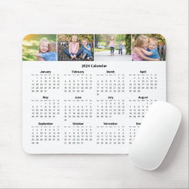 Mousepad Calendário Mensal da Colagem de Fotos da Família P