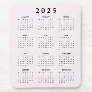 Mousepad Calendário Mensal do Blush 2025