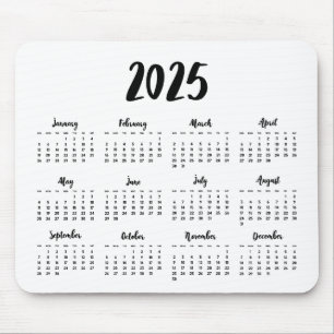 Mousepad Calendário moderno de fontes 2023