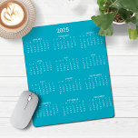 Mousepad Calendário Moderno Minimalista do Azul Teal 2025<br><div class="desc">🌟 Este é para 2025 🌟 2025 moderno e simples Aqua Teal Turquoise Blue e White Calendar Mouse com um calendário simples e minimalista. Todas as cores são personalizáveis. Entre em contato conosco em cedarandstring@gmail.com se precisar de assistência com o design ou produtos correspondentes.</div>