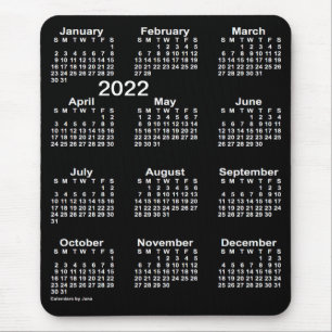 Mousepad Calendário Neon White Large Impressão de 2022, p