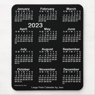 Mousepad Calendário Neon White Large Impressão de 2023 po
