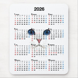 Mousepad Calendário Persa Branco 2025
