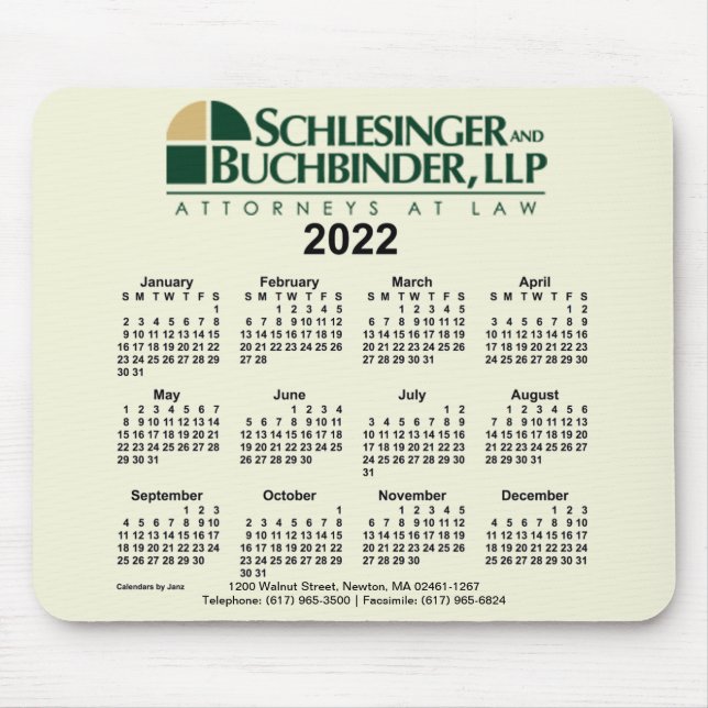 Mousepad Calendário Personalizado 2022 pelo Painel do Mouse (Frente)
