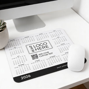 Mousepad Calendário Personalizado 2026 Logotipo Empresarial