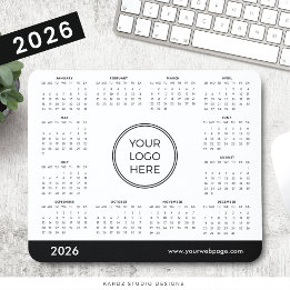 Mousepad Calendário Personalizado 2026 Negócios Logotipo Mo