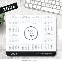 Mousepad Calendário Personalizado 2026 Negócios Logotipo Mo