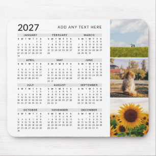 Mousepad Calendário Personalizado 2027 Minimalista Moderno