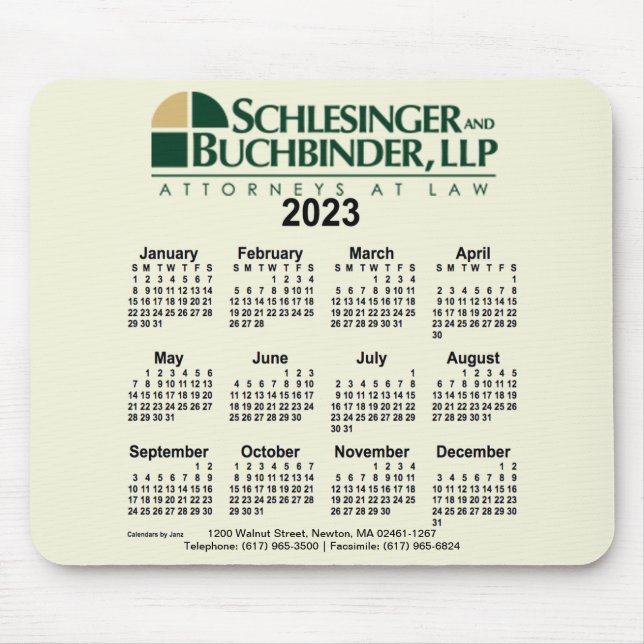 Mousepad Calendário personalizado de 2023 por Janz (Frente)