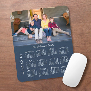 Mousepad Calendário Personalizado de Fotos Azul Marinho 202