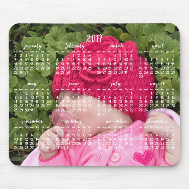 Mousepad Calendário Personalizado do Pad do Mouse 2017 Adic (Frente)