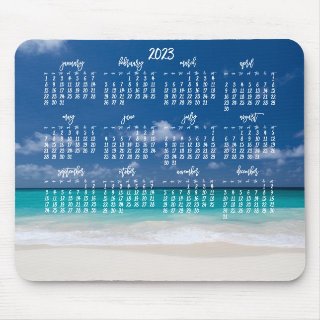 Mousepad Calendário Personalizado do Pad do Mouse 2023 Beac (Frente)