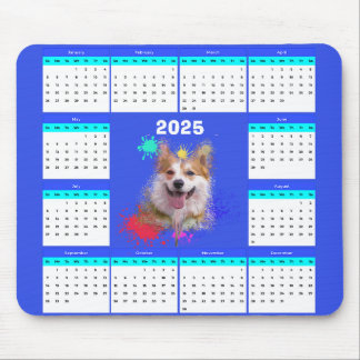 Mousepad Calendário Personalizável de Cães Corgi de Cuta