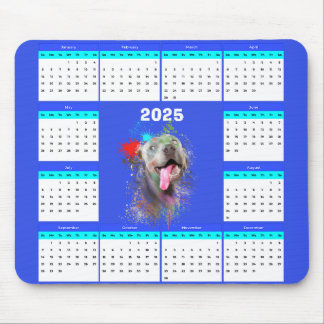 Mousepad Calendário Personalizável de Cães do Weimaraner de